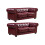 Chesterfield Red Leather Antique 3+3 Seater Sofa Set 1