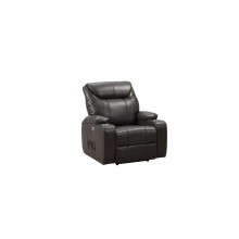 Cinema Grey Electric Leather Recliner Armchair With Two Cup Holders