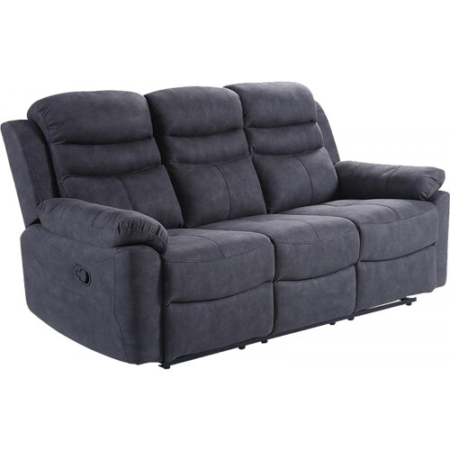 Conway Grey Fabric Recliner 3 Seater Sofa