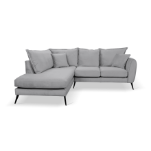 Gabriel Grey Velvet Corner Sofa LHC