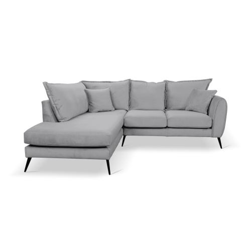 Gabriel Grey Velvet Corner Sofa LHC