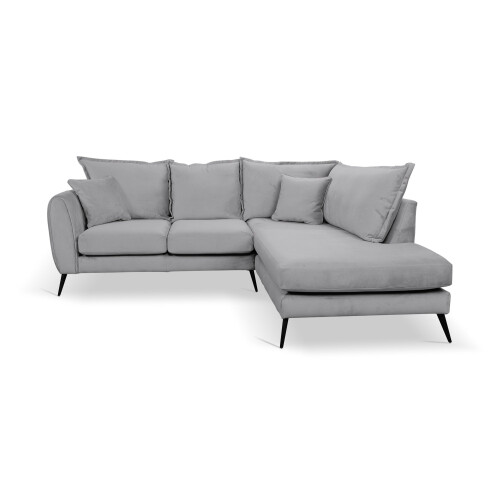 Gabriel Grey Velvet Corner Sofa RHC
