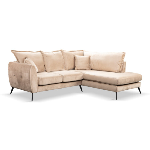 Gabriel Mink Velvet Corner Sofa RHC