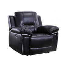 Henry Black Leather Electric Recliner Armchair