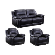 Henry Black Leather Electric Recliner 2+1+1 Seater Sofa Set