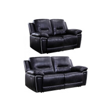 Henry Black Leather Electric Recliner 3+1 Seater Sofa Set