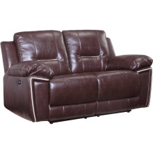 Henry Brown Leather Electric Recliner 3 Seater Sofa