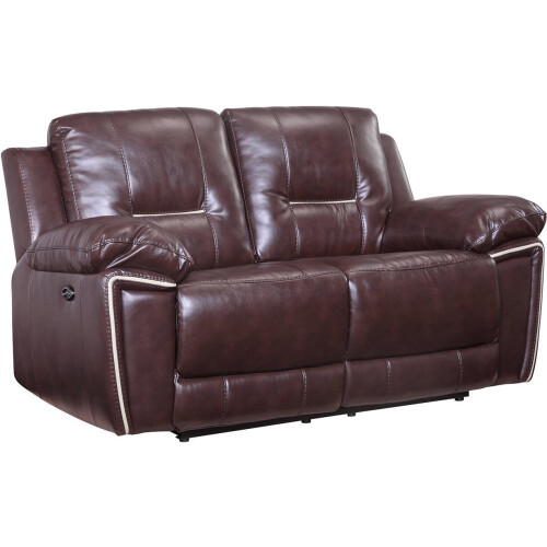 Henry Brown Leather Electric Recliner 3 Seater Sofa