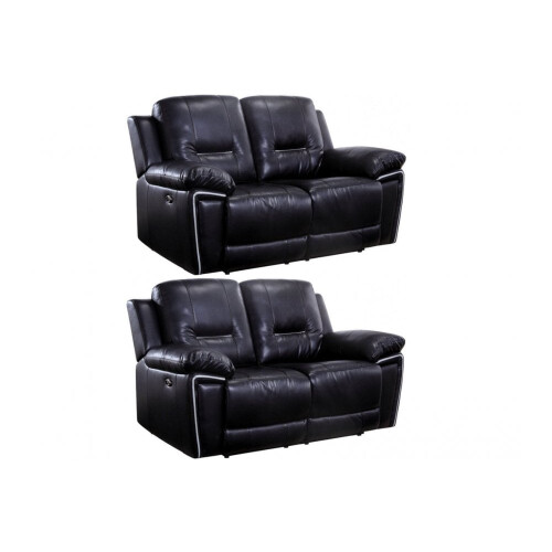 Henry Grey Leather Electric Recliner 3+3 Seater Sofa Set