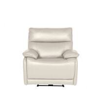 Turin Genuine Leather Chalk Electric Power Recliner Armchair