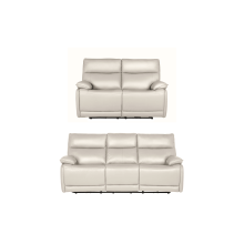 Turin Genuine Leather Chalk Electric Power Recliner 3+2 Seater Sofa Set