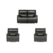 Turin Genuine Leather Grey Electric Power Recliner 2+1+1 Seater Sofa Set