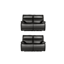 Turin Genuine Leather Grey Electric Power Recliner 2+2 Seater Sofa Set