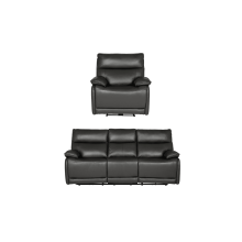 Turin Genuine Leather Grey Electric Power Recliner 3+1 Seater Sofa  Set