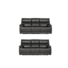 Turin Genuine Leather Grey Electric Power Recliner 3+3 Seater Sofa Set