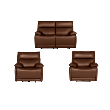 Turin Genuine Leather Saddle Electric Power Recliner 2+1+1 Seater Sofa Set