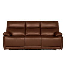 Turin Genuine Leather Saddle Electric Power Recliner 3 Seater Sofa