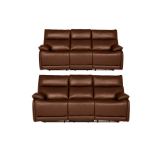 Turin Genuine Leather Saddle Electric Power Recliner 3+3 Seater Sofa Set
