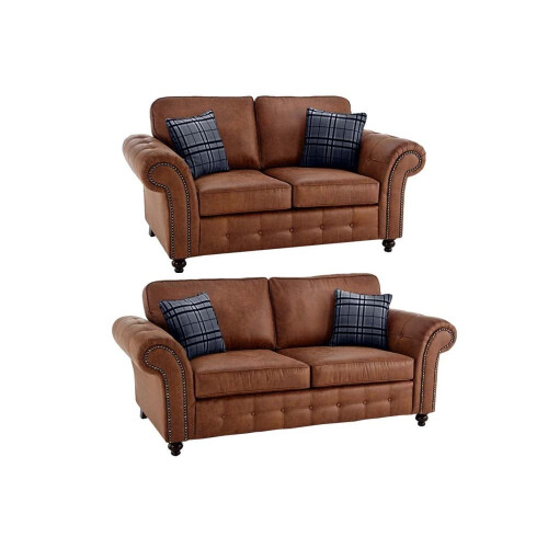 Oakland Tan Suede 3+2 Seater Sofa Set
