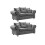 Olympia Grey Fabric Velvet 2+2 Seater Sofa Set 1