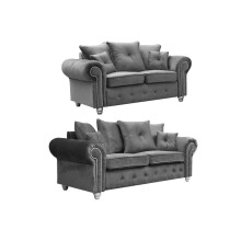 Olympia Grey Fabric Velvet 3+2 Seater Sofa Set