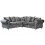 Olympia Grey Fabric Velvet Corner Sofa 1