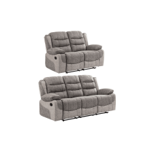Paige Grey & Light Grey Fabric Recliner 3+2 Sofa Set