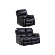 Roma Black Leather Recliner 2+1 Sofa Set
