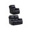 Roma Black Leather Recliner 2+1 Sofa Set 1