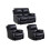 Roma Black Leather Recliner 2+1+1 Sofa Set 1