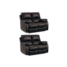 Roma Brown Leather Recliner 2+2 Seater Sofa Set
