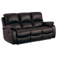 Roma Brown Leather Recliner 3 Seater Sofa