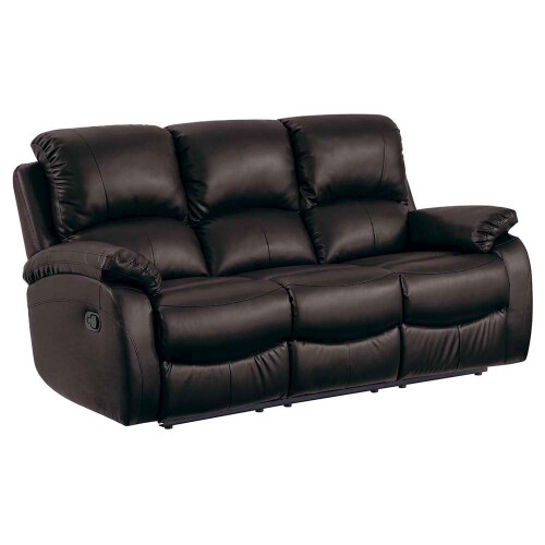 Roma Brown Leather Recliner 3 Seater Sofa