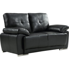 Sienna Black Leather 2 Seater Sofa Sofa