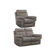 Tanya Brown Fabric Electric Recliner 2+1 Seater Sofa Set