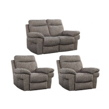 Tanya Brown Fabric Electric Recliner 2+1+1 Seater Sofa Set