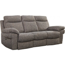 Tanya Brown Fabric Electric Recliner 3 Seater Sofa