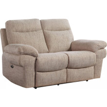 Tanya Beige Fabric Electric Recliner 2 Seater Sofa