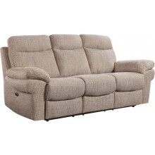 Tanya Beige Fabric Electric Recliner 3 Seater Sofa