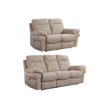 Tanya Beige Fabric Electric Recliner 3+2 Seater Sofa Set