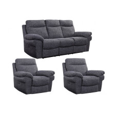 Tanya Grey Fabric Electric Recliner 3+1+1 Seater Sofa Set