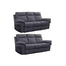 Tanya Grey Fabric Electric Recliner 3+3 Seater Sofa Set