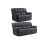 Torino Grey Fabric 3+2 Recliner Sofa Set 1