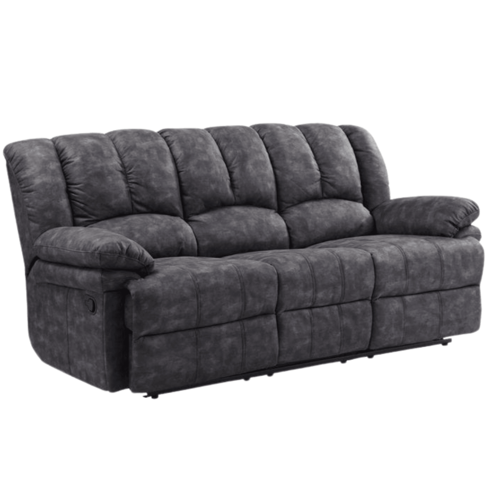 Torino Grey Fabric 3 Seater Recliner Sofa