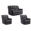 Torino Grey Fabric 2+1+1 Seater Recliner Sofa Set 1