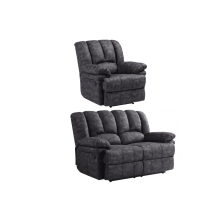 Torino Grey Fabric 2+1 Recliner Sofa Set