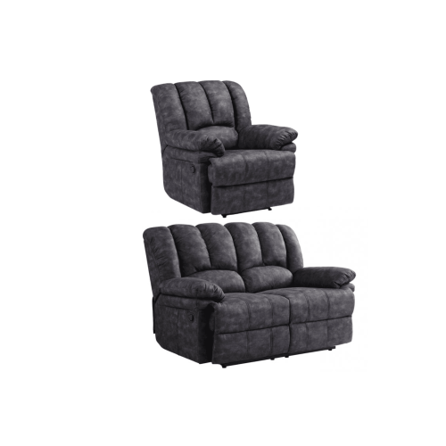 Torino Grey Fabric 2+1 Recliner Sofa Set