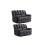 Torino Grey Fabric 2+2 Recliner Sofa Set 1