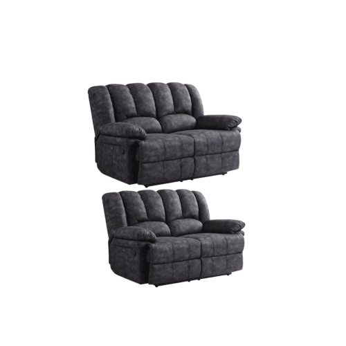 Torino Grey Fabric 2+2 Recliner Sofa Set