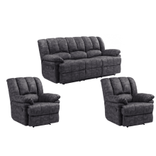 Torino Grey Fabric 3 +1+1 Seater Recliner Sofa Set